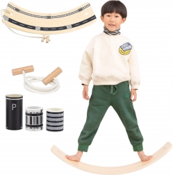 Placă de echilibru din lemn Viga cu funie și șosea