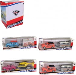 Mașinuță cu remorcă - Jucărie pentru copii, 19 cm