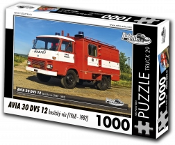 Puzzle Retro-mașini Camion AVIA 30 DVS 12 autospecială de pompieri 1000 piese