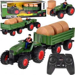 Tractor RC pentru copii cu remorcă și baloți de fân cu telecomandă