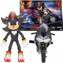 Sonic 3: figurină SHADOW pe motocicletă neagră (set mic)