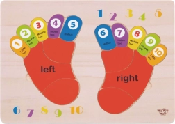 Puzzle educativ din lemn TOOKY TOY - Învățarea numerelor și culorilor