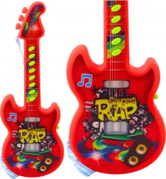 Chitară electrică pentru copii, cu melodii și solmizație, roșie