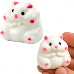 Jucărie antistres squishy gniotek hamster alb 5 cm