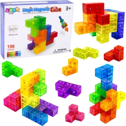 Set de construcție magnetică Magic Magnetic Cubes cu 156 de provocări, 9 piese