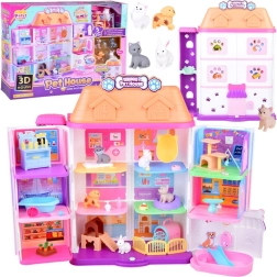 Căsuță pliabilă pentru animăluțe Pet House – set cu figurine și accesorii