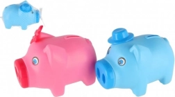 Pușculiță din plastic în formă de purcel 16 × 12 cm, 2 culori