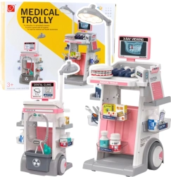 Cărucior stomatologic pentru copii cu accesorii, lumină și ecran cu radiografie, 26 piese