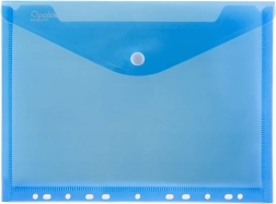 Plic cu capse A4 cu euro-perforație Opaline albastru (pachet 5 buc)