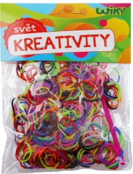 Benzi de elastic împletite bicolore magice – mix de culori, 300 buc cu accesorii