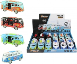 autobuz retro cu mecanism de inerție, lumină și sunet 12 cm