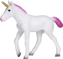 Figurină din plastic Unicorn cu coamă roz