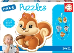 Educa baby puzzle animăluțe 5în1 (3–5 piese)