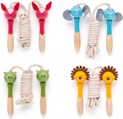 Corzi de sărit pentru copii cu mânere din lemn în formă de animale