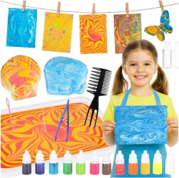 Set creativ pentru pictură pe apă ebru, 12 culori