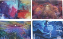 Mapă documente din plastic cu capsă A4, mix de culori