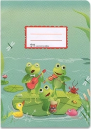 Caiet școlar A5 cu linie auxiliară Broscuțe 10 file