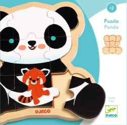 Puzzle de lemn Puzzlo Panda de la Djeco