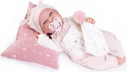 Antonio Juan Clara – păpușă bebeluș realistă care vorbește, corp textil moale, 34 cm