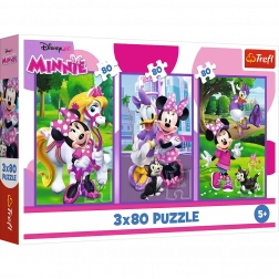 Puzzle 3x80 Minnie și prietenii de la Disney Trefl