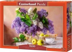 Puzzle de 500 de piese – flori de liliac în vază