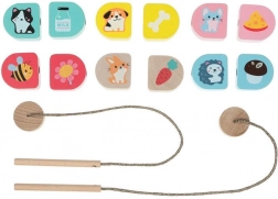 Cubika Ce mâncăm – set de înșirat din lemn