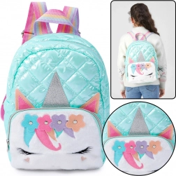 Rucsac școlar pentru copii cu motiv de Unicorn Turcoaz 32 cm