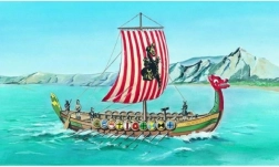 Navă vikingă DRAKKAR – model 1:60