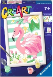 Pictura creativă după numere: Flamingo roz 13x18 cm
