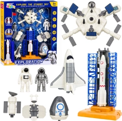 Set cosmic Exploration – rachetă, navetă spațială, stații, sateliți și astronauți cu lumini