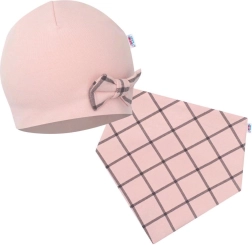 Căciuliță și guler pentru alăptare NEW BABY Missy roz