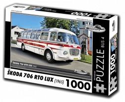 Puzzle Retro-mașini Škoda 706 RTO LUX autobuz 1000 piese