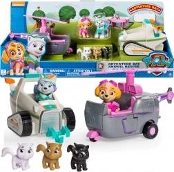 Paw Patrol set de salvare Skye și Everest – elicopter, snowmobil și figurine de pisoiași