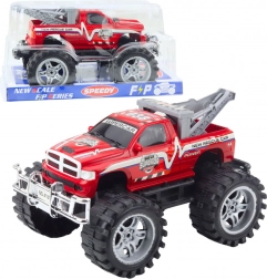 Mașină de salvare off-road cu cârlig de remorcare, tracțiune spate, roșie 27 cm