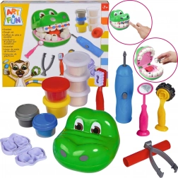 Set creativ mic dentist Crocodil cu plastilină și accesorii SIMBA ART&FUN