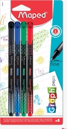 maped liner graph'peps deco – set de 4 linere colorate 0,4 mm