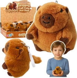 Capibara de pluș – breloc cu coadă rotativă 9 × 8 cm