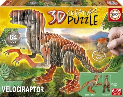 Educa puzzle 3D velociraptor 64 piese