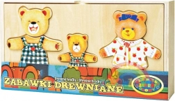 Îmbracă familia de ursuleți – joc de îmbrăcat din lemn