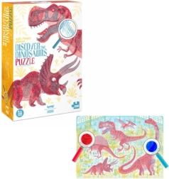 Puzzle educativ Descoperă dinozaurii Londji, 200 de piese cu lupe