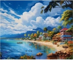 Pictură cu diamante Plaja Însorită 30x40cm