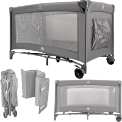 Pătuț de călătorie pentru copii 60 × 120 cm cu cadru pliabil și saltea