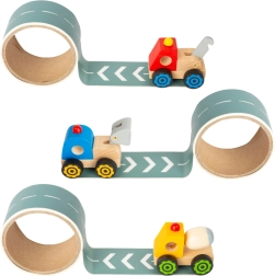 Small Foot mașinuță din lemn cu bandă adezivă pentru drumuri