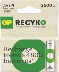 Set acumulatori AA/R6 Ni-MH GP ReCyko 2600mAh 4 buc