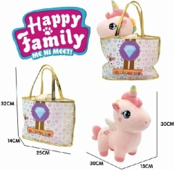 Unicorn de pluș în poșetă Happy Family 30 cm