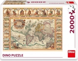 Puzzle Dino hartă mondială istorică 2000 de piese