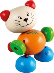 Detoa pisicuță din lemn pe elastic