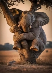Pictură cu diamante elefant speriat 30 × 40 cm
