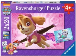 Puzzle Ravensburger Paw Patrol Skye și Everest 2×24 piese