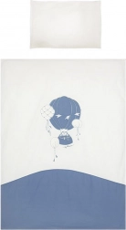Lenjerie de pat din bumbac pentru pătuț BELISIMA Ballons 90 × 120 cm, albastru, set 3 piese